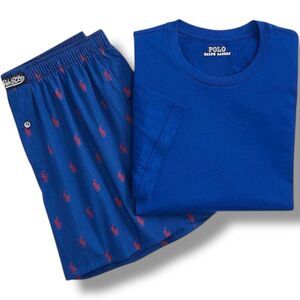 NWT Polo Ralph Lauren Mens 2Pc Crewneck T-Shirt &‎ Boxer Set Size Small S - Blue